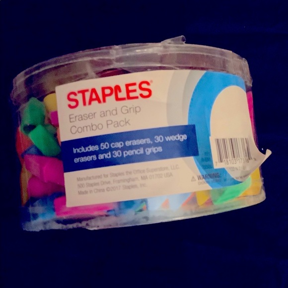 Staples Eraser and Grip Combo Pack - 110 Total Pieces, Back to School Savings - Picture 2 of 3
